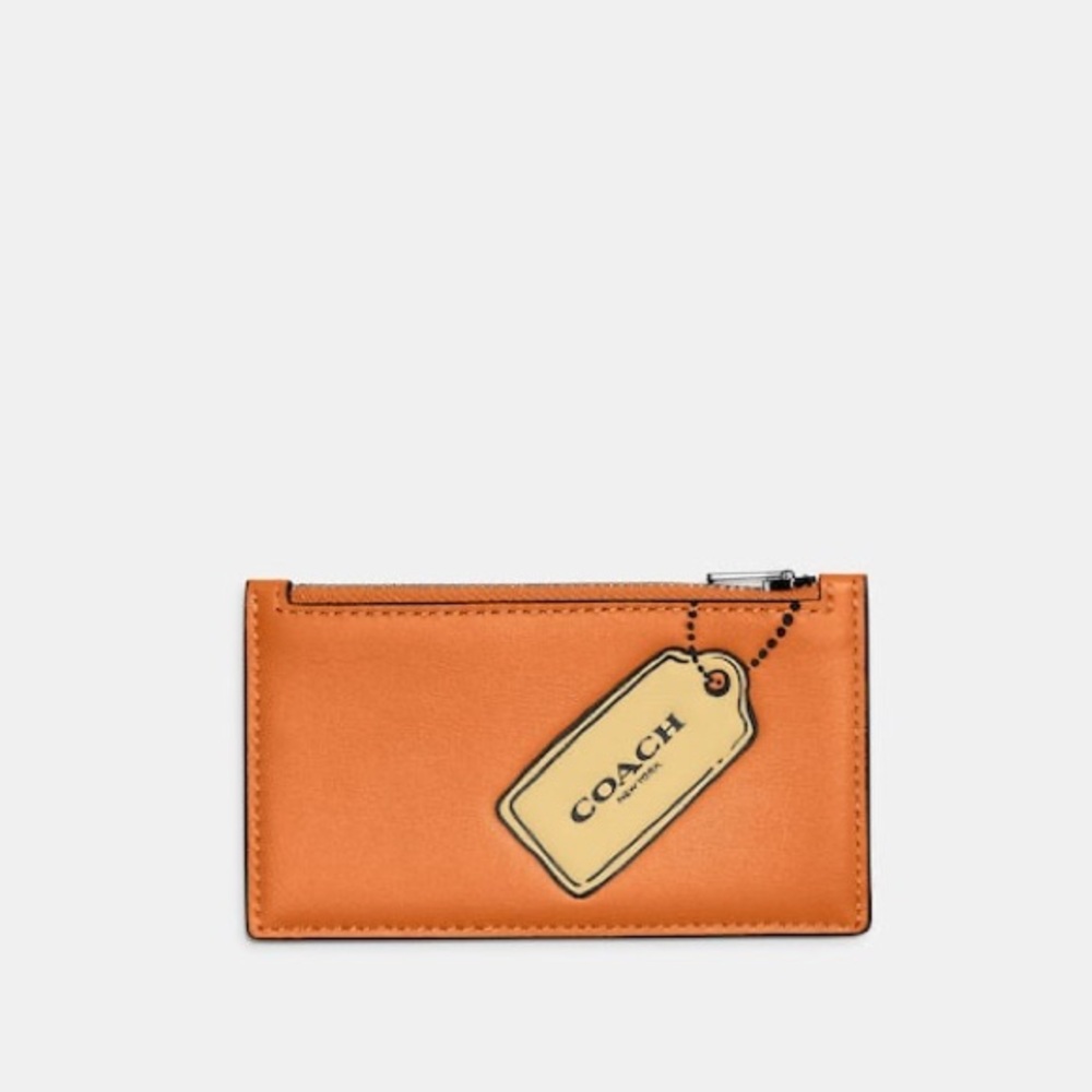 COACH Zip Card Case with Trompe L’oeil Style C9024